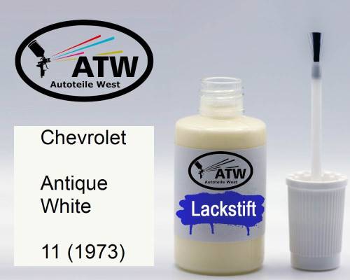 Chevrolet, Antique White, 11 (1973): 20ml Lackstift, von ATW Autoteile West.